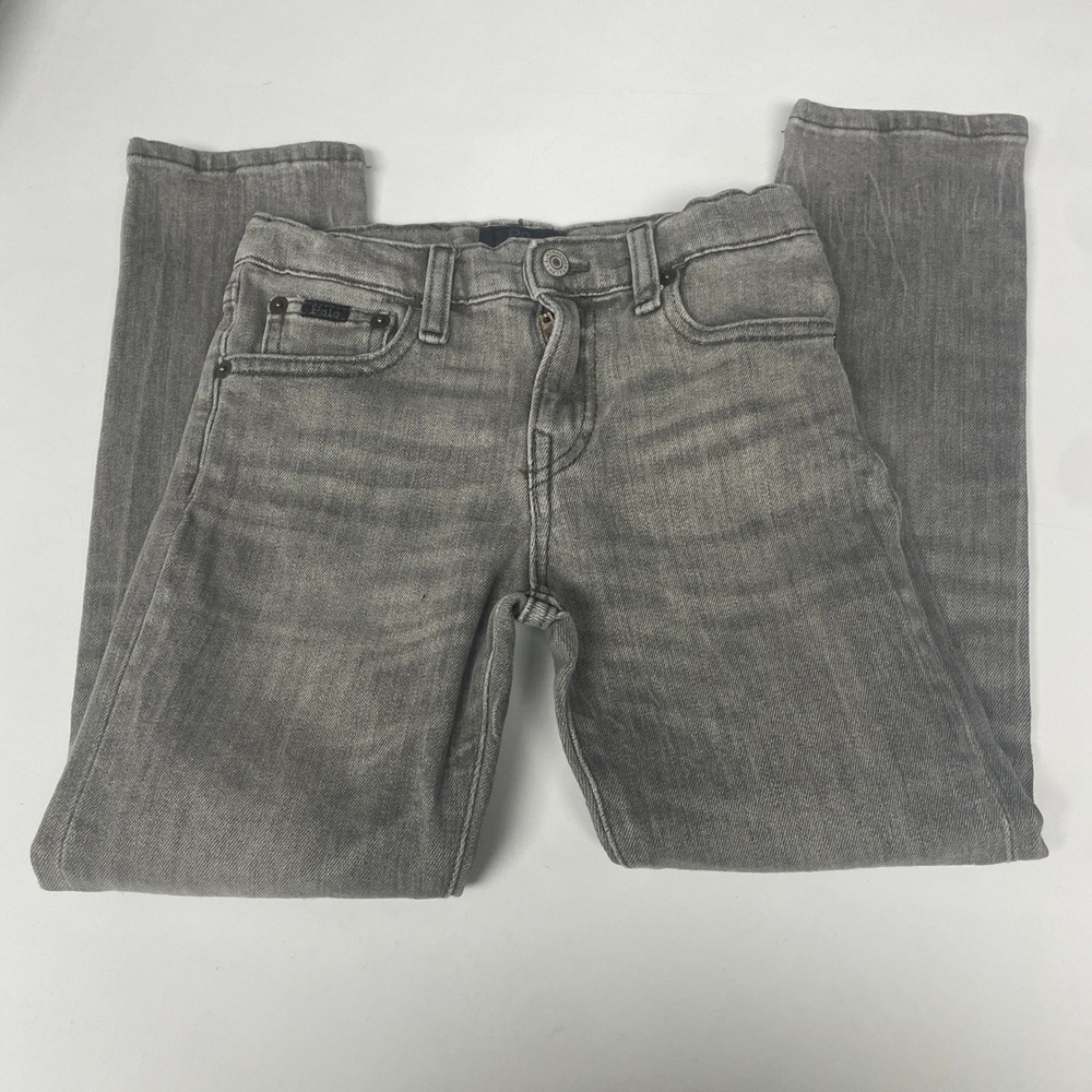 Polo Ralph Lauren Sullivan Slim‎ Grey Jeans Kids Size 6 Adjustable Waist Denim